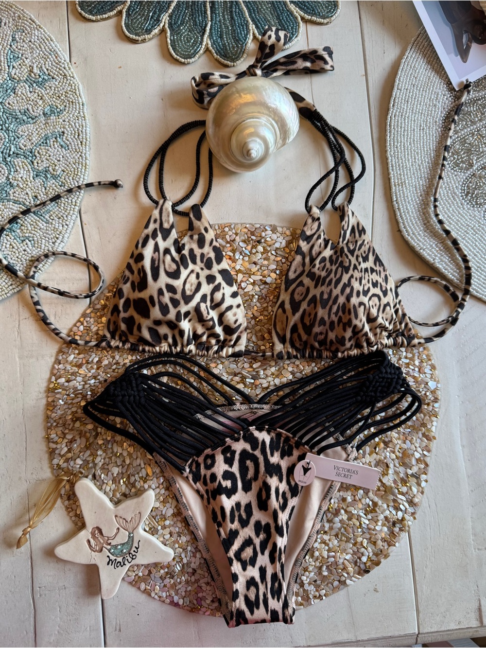 Victoria's Secret Vintage leopard Strappy bikini